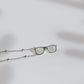 Colgante Unisex gafas plata aventurina con cadena rodiada de bolas Joyería Artesanal_Luz de Nehca