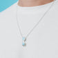 Colgante Unisex gafas de plata con piedra turquesa_Luz de Nehca_Joyeria Artesanal Sostenible con piedras semipreciosas